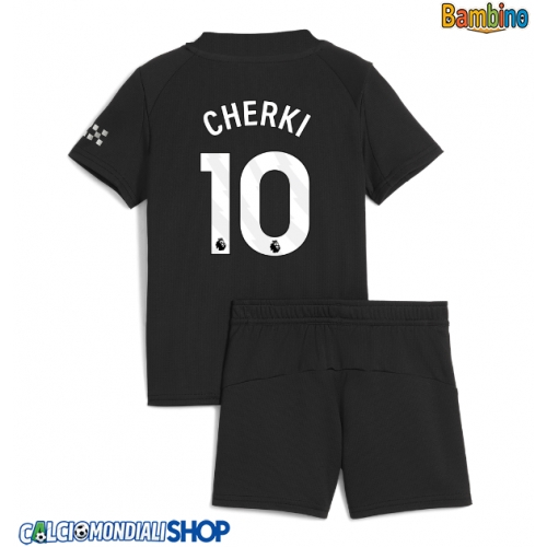 Maglie da calcio Manchester City Rayan Cherki #10 Seconda Maglia Bambino 2025-26 Manica Corta + Pantaloni corti)